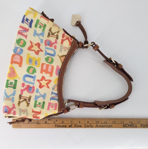 Dooney & Bourke Graffiti Rainbow Monogram Crescent Shoulder Bag - Picture 11 of 12